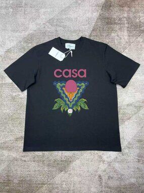 Casablanca Black Ping Pong Print Short-Sleeve T-Shirt